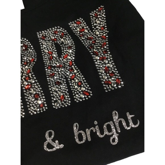 Christmas Long Sleeve Knit Top Size XL Merry and Bright! - Picture 10 of 10